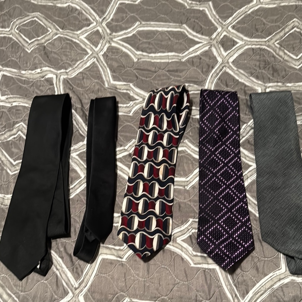 DKNY Men's Tie Collection - Black, Red, Purple